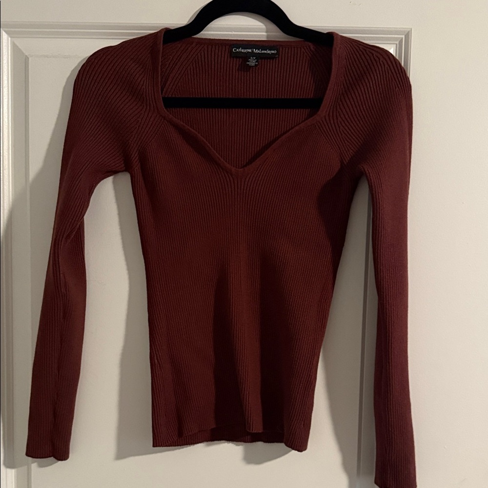 Long Sleeve Chocolate Brown Lightweight Sweater